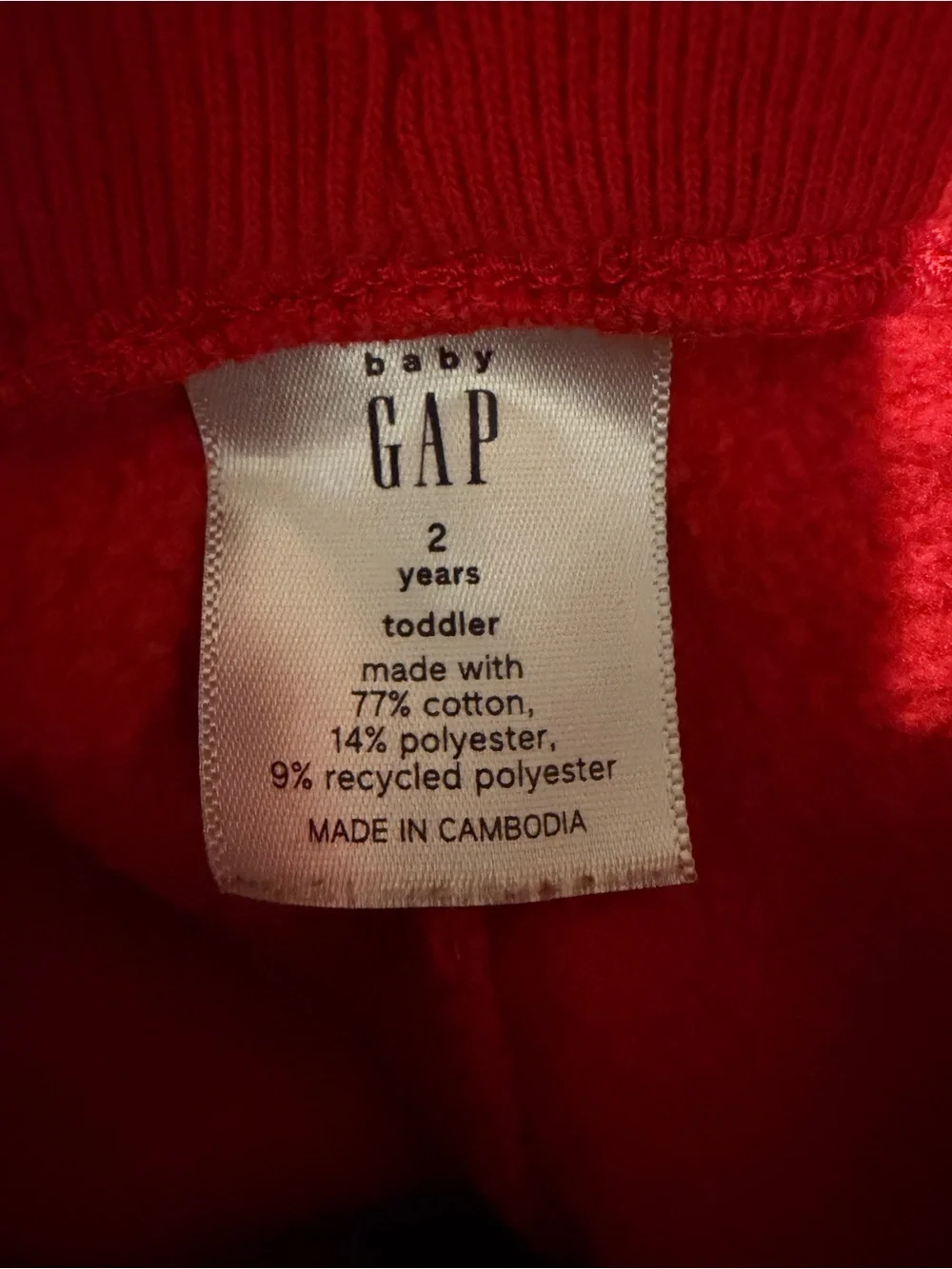 Baby Gap Toddler Red Fleece Hoodie Jogger Sweatpants Set 2 Years 2 Piece Outfit